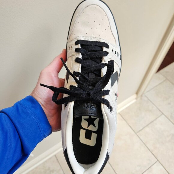 NWOT Converse Men's AS-1 Pro Leather/Suede Sneakers, White/Black, Sz 12 - Picture 11 of 16